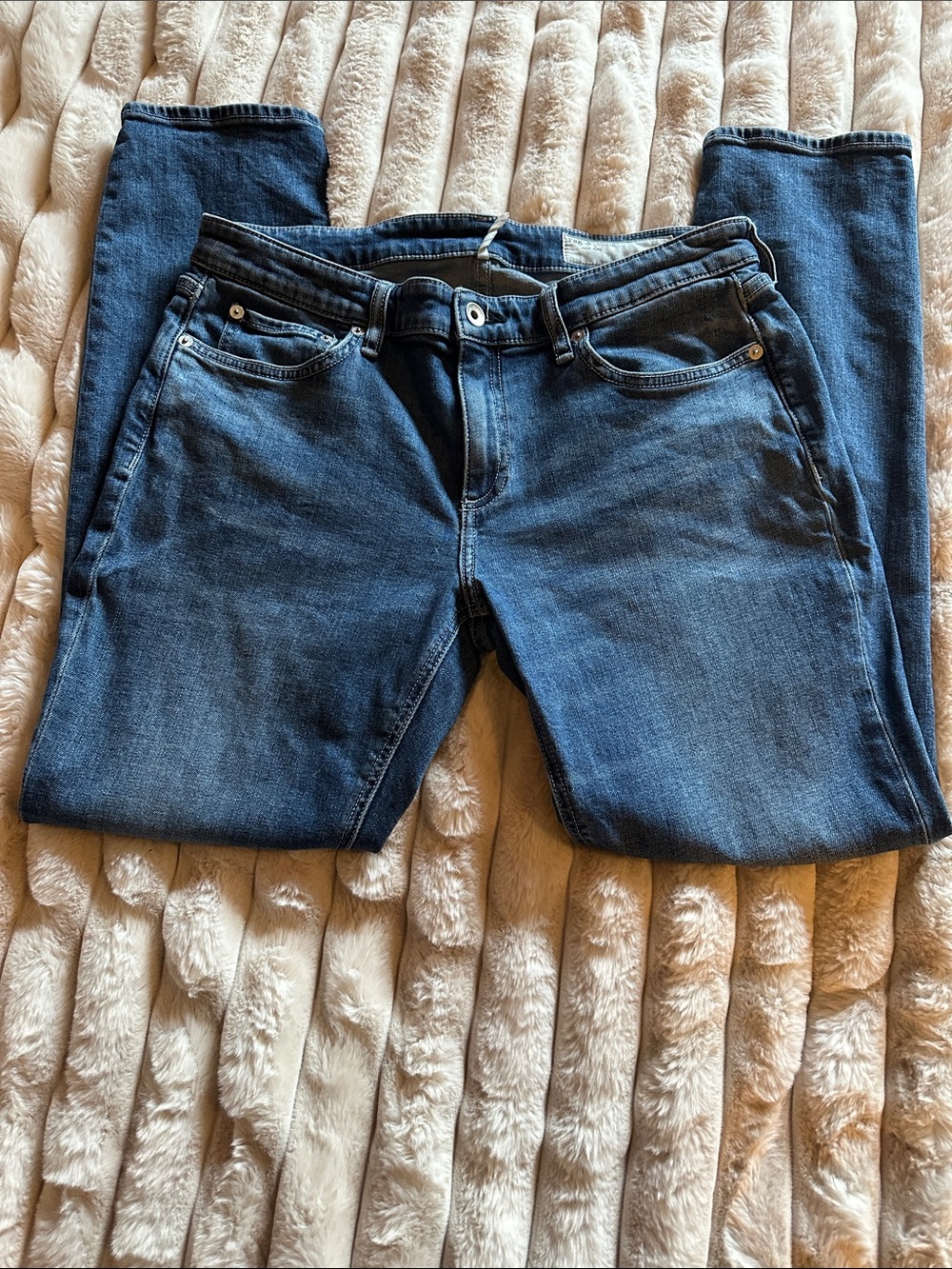 rag & bone Women's Straight-Leg Dark Blue Denim Jeans
